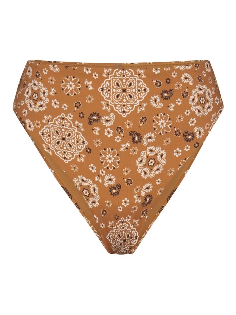 NWT High-Waist Bandana Print Bikini Bottom - Brown